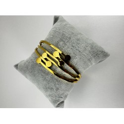 Gold Yuvarlak Desenli Bileklik 